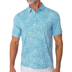 NEW CRIQUET performance sport range polo in tropical palm blue